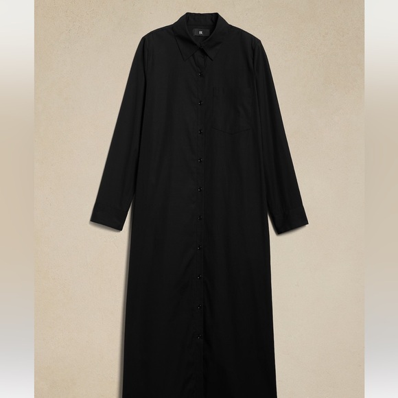 NWT BANANA REPUBLIC POPLIN MAXI SHIRTDRESS - Picture 2 of 7